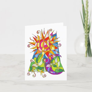 Zon en Maan Lege Notecard door Leslie Clair Bures Notitiekaartje