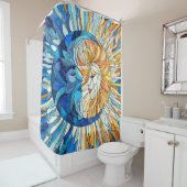 Zon en Maan Mozaïek Kunst Douchegordijn (In situ)