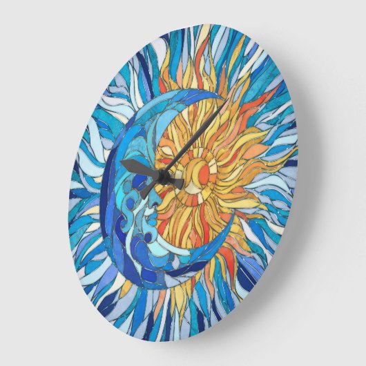 Zon en Maan Mozaïek Kunst Grote Klok (Hoek)