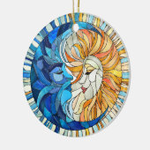 Zon en Maan Mozaïek Kunst Keramisch Ornament (Links)