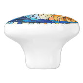 Zon en Maan Mozaïek Kunst Keramische Knop (Zijkant)