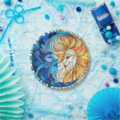 Zon en Maan Mozaïek Kunst Papieren Bordje (Feest)