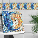 Zon en Maan Mozaïek Kunst Tegeltje<br><div class="desc">Zon en Maan Mozaïek Kunst</div>