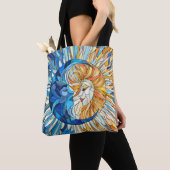 Zon en Maan Mozaïek Kunst Tote Bag (Dichtbij)