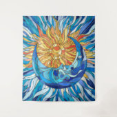 Zon en Maan Mozaïek Kunst Wandkleed (Voorkant)