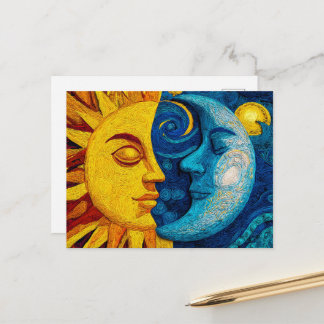 Zon En Maan - Ontwerp 1 Feestdagenkaart