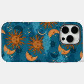 Zon En Maan Op Blauwe Case-Mate iPhone Case (Achterkant (horizontaal))