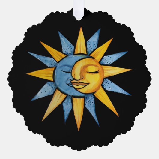 Zon en Maan Ornament Kaart (Voorkant)