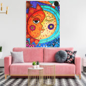 Zon en Maan Paar Celestial Schilderij Canvas Afdruk (Insitu (Woonkamer))