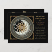 Zon en maan Pagan Wheel 2012 Kalender Briefkaart (Voorkant / Achterkant)