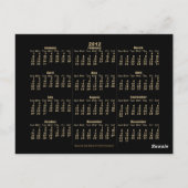 Zon en maan Pagan Wheel 2012 Kalender Briefkaart (Achterkant)