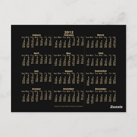 Zon en maan Pagan Wheel 2012 Kalender Briefkaart (Achterkant)