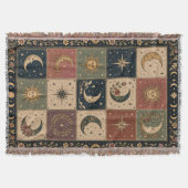 Zon- en Maan Patchwork Geweven Worpdeken Deken (Voorkant)