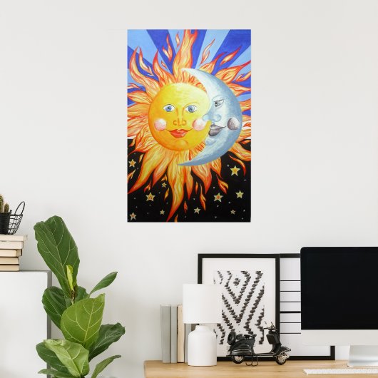 zon en maan poster (Thuiskantoor)
