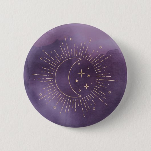 Zon en Maan Ronde Button 5,7 Cm (Voorkant)