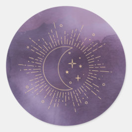 Zon en Maan Ronde Sticker