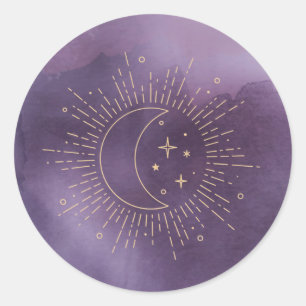 Zon en Maan Ronde Sticker