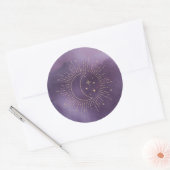 Zon en Maan Ronde Sticker (Envelop)