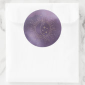 Zon en Maan Ronde Sticker (Tas)
