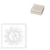 Zon en Maan Rubberstempel (Gestempeld)