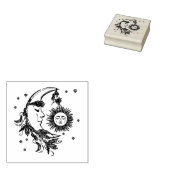 Zon en Maan Rubberstempel (Gestempeld)