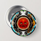 Zon en Maan Ruimte Mandala Ronde Button 7,6 Cm (Voorkant /achterkant)