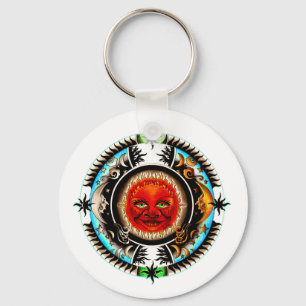 Zon en Maan Ruimte Mandala Sleutelhanger