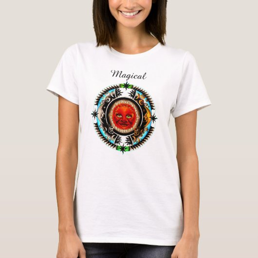 Zon en Maan Ruimte Mandala T-shirt (Voorkant)