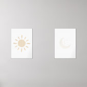 Zon en maan set van 2 kinderkamer print (Voorkant)
