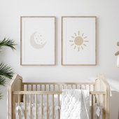 Zon en maan set van 2 kinderkamer print