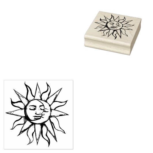 Zon en Maan Sunshine MoonKind Rubberstempel (Gestempeld)