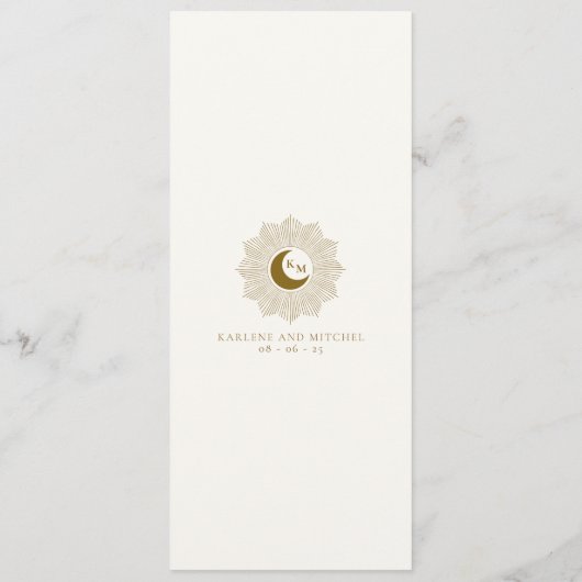 Zon en Maan Tijdloos Wedding Menu (Achterkant)