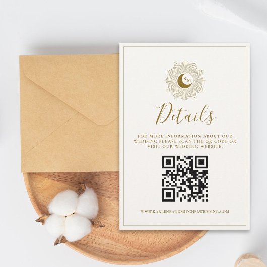 Zon en maan tijdloze QR-code Details Kaart