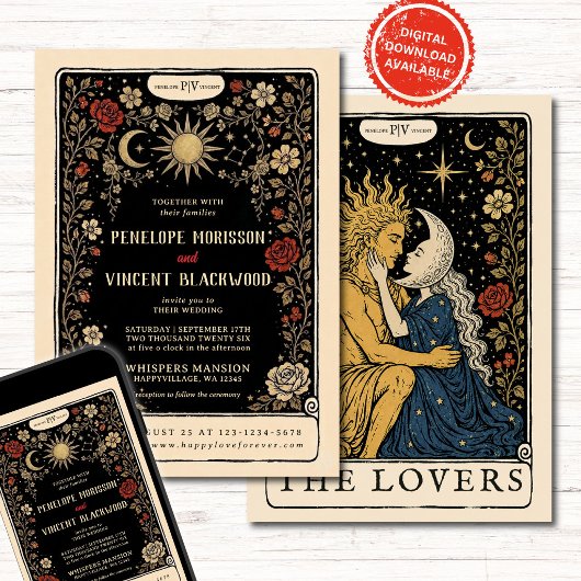 Zon en Maan | Trouw Uitnodiging Tarot