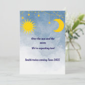 Zon en maan tweeling aankondiging (Staand voorkant)