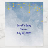 Zon en Maan Twin Baby shower Gift Label Wijn Etiket (Enkel label)