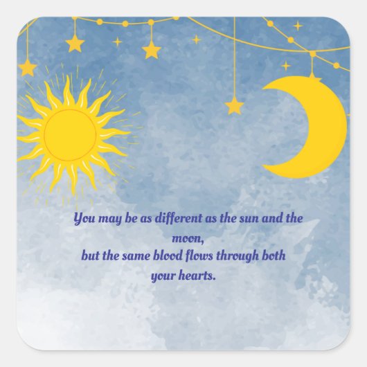 Zon en Maan Twin Sticker (Voorkant)