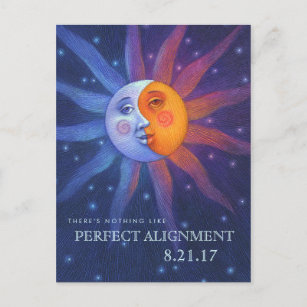 Zon en Maan Verduistering Perfecte Uitlijning Briefkaart