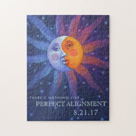 Zon en Maan Verduistering Perfecte Uitlijning Legpuzzel (Verticaal)
