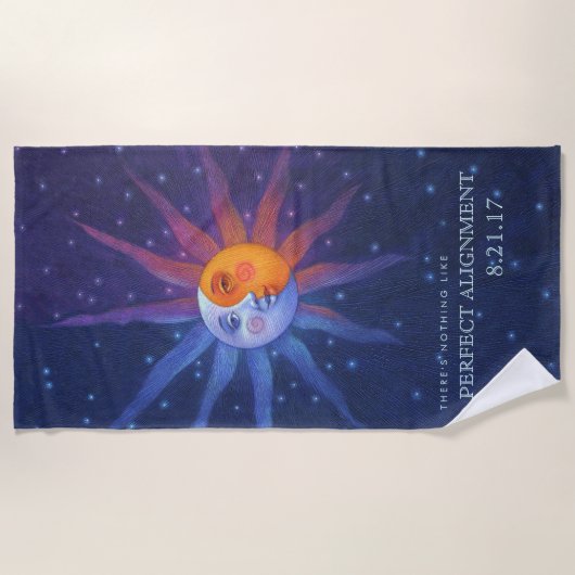 Zon en Maan Verduistering Perfecte Uitlijning Strandlaken (Voorkant)