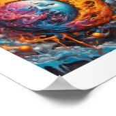 Zon en Maan verweven Poster (Hoek)