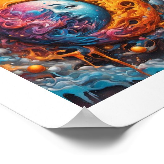 Zon en Maan verweven Poster (Hoek)