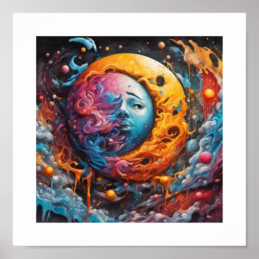 Zon en Maan verweven Poster (Voorkant)