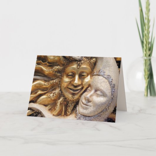 zon en maan wenskaart kaart (Voorkant)