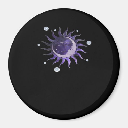Zon en Maan Whimsigothic Gothic Witchy Witch Magneet (Voorkant)