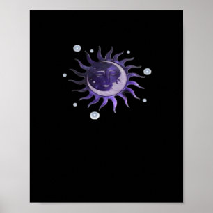 Zon en Maan Whimsigothic Gothic Witchy Witch Poster