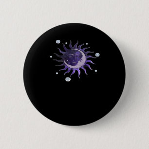 Zon en Maan Whimsigothic Gothic Witchy Witch Ronde Button 5,7 Cm