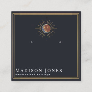 Zon en Maan Witchy Stud Oorbel Display Vierkante Visitekaartje
