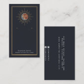 Zon en Maan Witchy Stud Oorbel Display Visitekaartje (Voorkant / Achterkant)
