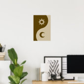 Zon en maan Yin-Yang Poster (Thuiskantoor)